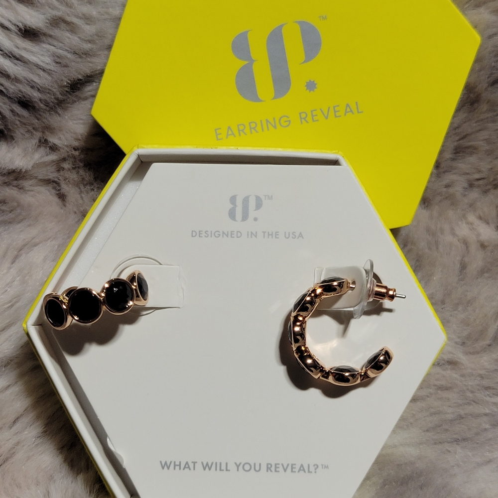 Rosegold and Black Earrings